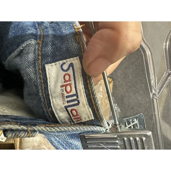 Vintage SapMan Western 80’s Denim Fringe Skirt Midi W/ Poncho Size 5/6 - Picture 12 of 13